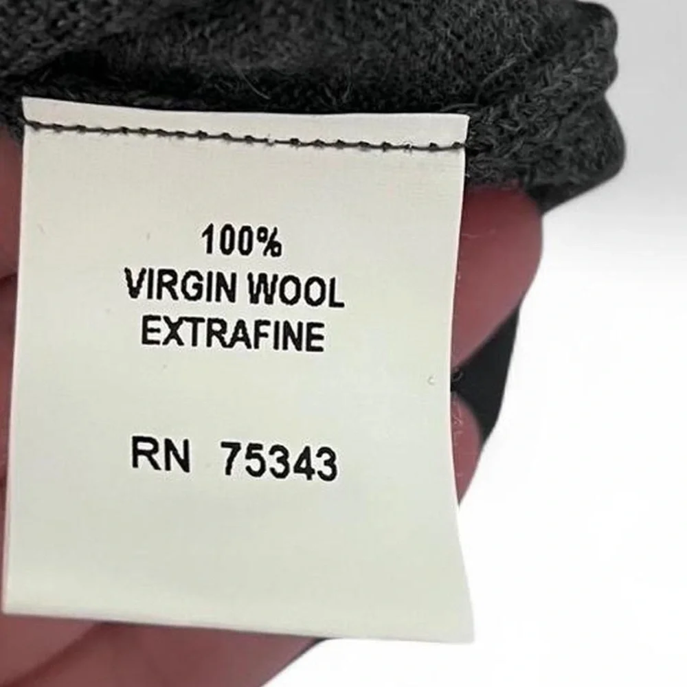 Paolo Mondo Italian Made Wool Men's Dark Grey V-Neck Sweater